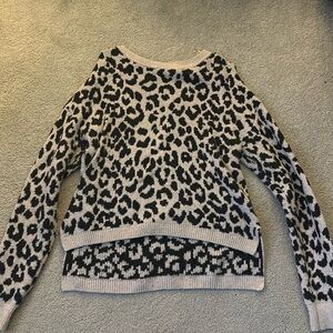 Black Cheetah EUC Size Small Sweater